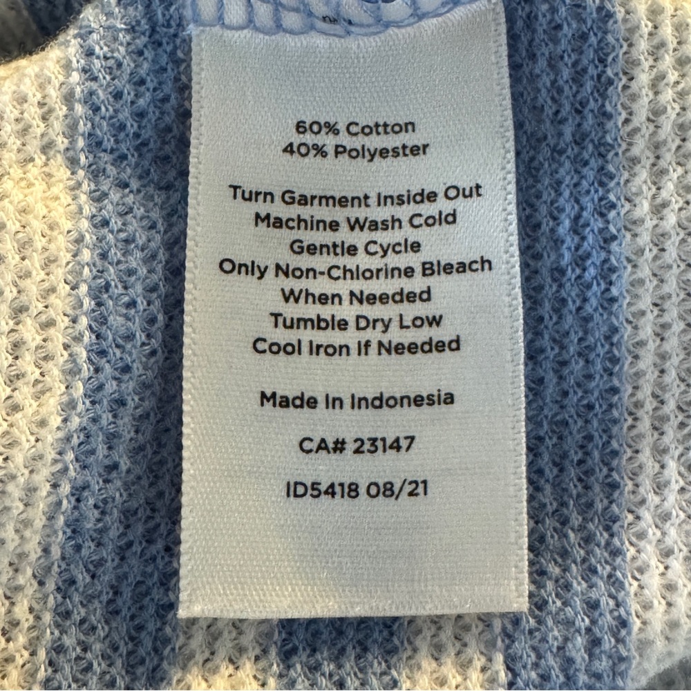 Talbots Striped Blue and White Top Size XL - Picture 5 of 6